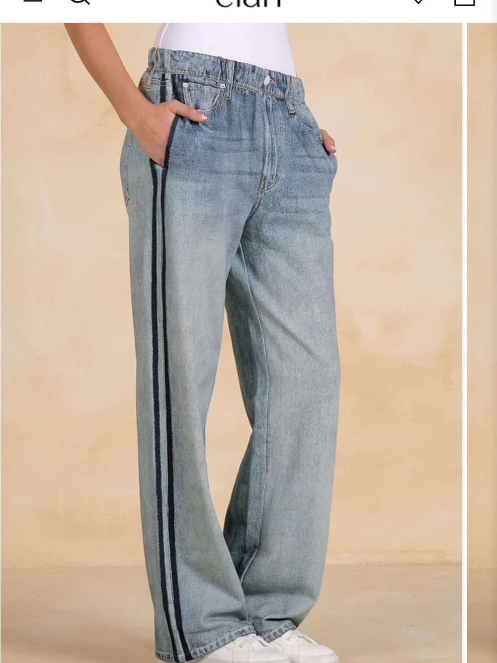 Jojo Denim Track Sweatpants by ELAN